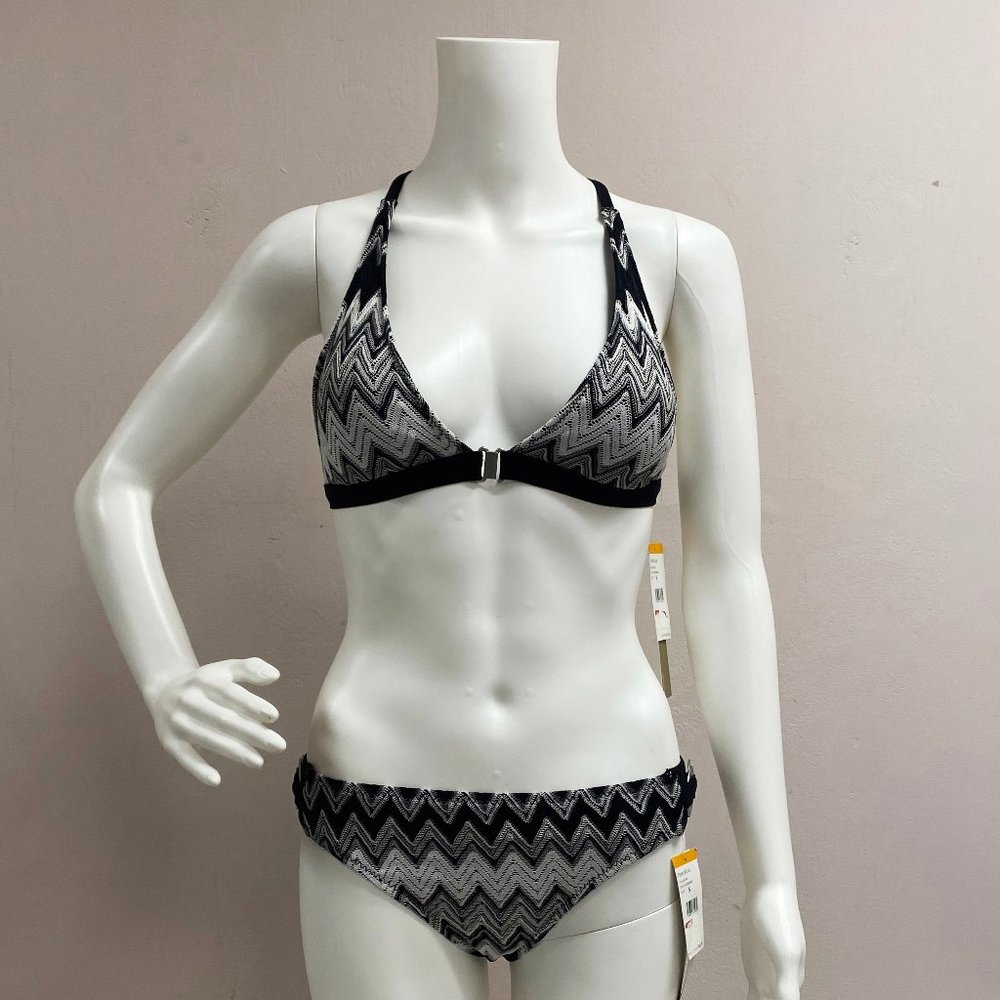 Perry Ellis Black & White Bikini Size S  NWT